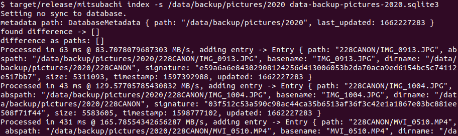 Screenshot of the tool calculating checksums